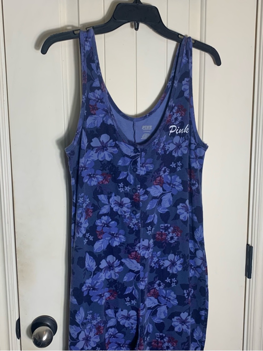 PINK Victoria's Secret Blue Purple Floral Scoop Tank Jumper